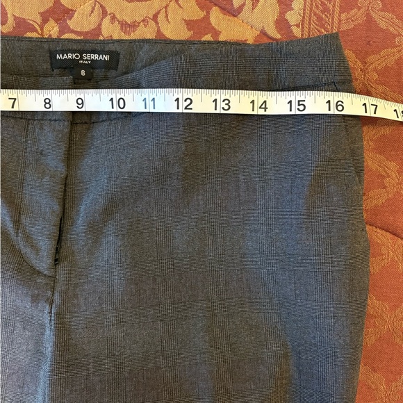 Mario Serrani Gray Plaid stretch Pants Size 8 - Picture 7 of 9